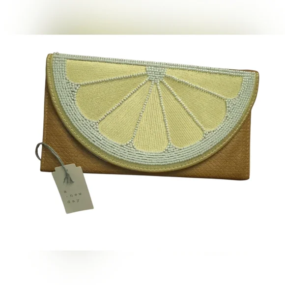 Citrus Delight Clutch - Yellow and Brown - Picture 2 of 5